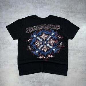 Y2K Black Xtreme Couture Grunge Gothic Cross Skater T-Shirt